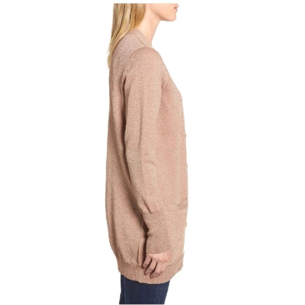 J. Crew Collection Long Cardigan Double Knit Lurex Pink Size Small NWT - Picture 3 of 16
